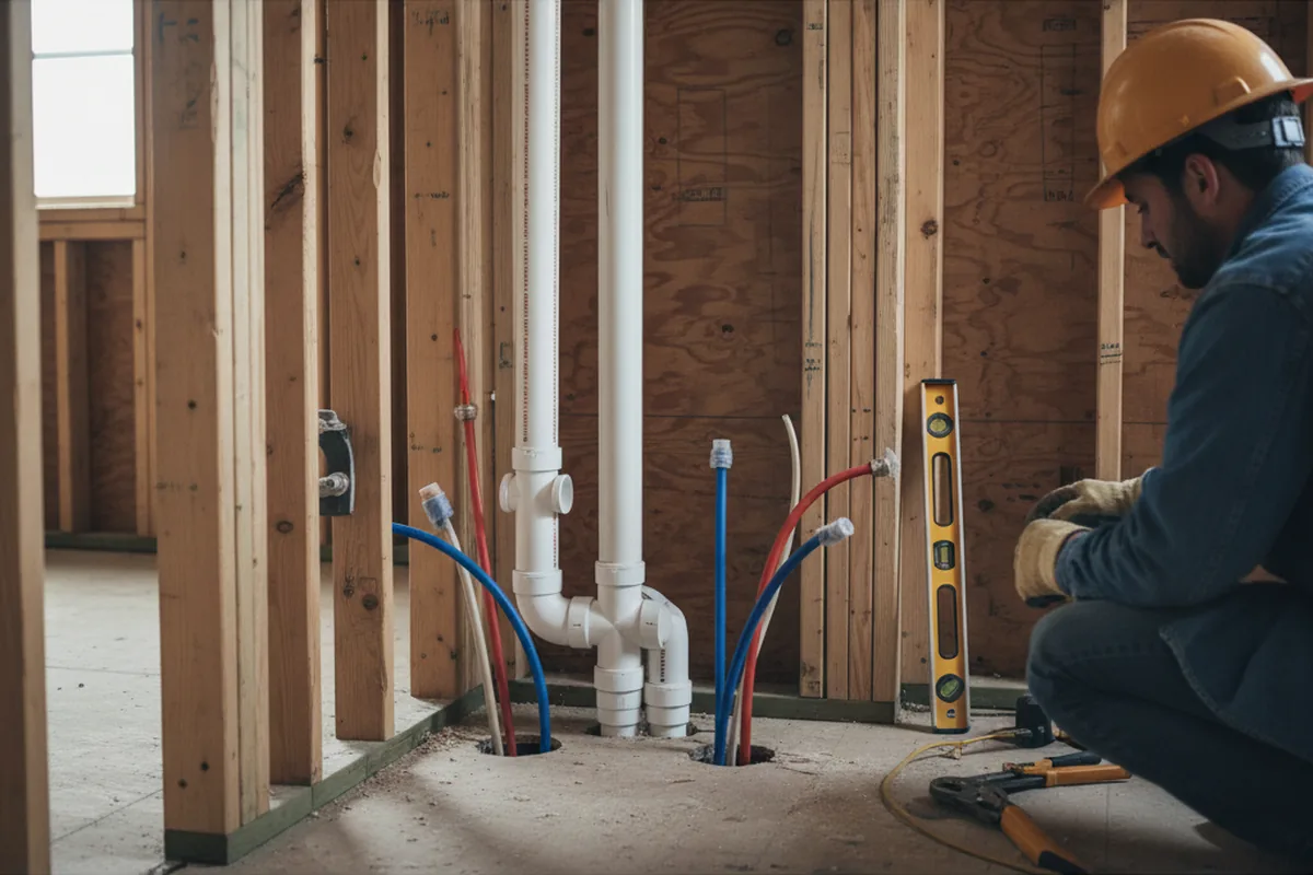Drain and supply rough-in during Sump Pump Repair in Toledo